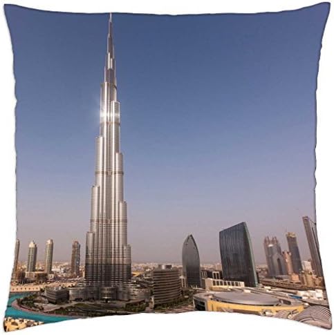 Burj Khalifa Hotel, Dubai, United Arab Emirates - Throw Pillow Cover Case (16" x 16")