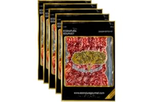 ECONATURA GOURMET Salchichón ibérico de bellota. Salchichón lonchas. Embutidos ibéricos. Salchichón Ibérico loncheado envasado al vacío. Contiene 5 sobres x 80 grs (400grs.).