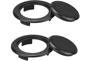 Favengo 2 Set Parasol Hole Rings Plastic Patio Umbrella Table Ring Standard Size Umbrella Hole Plug With 2 Pcs Decorative Tabletop Caps for Patio Umbrellas 1.65'' in Diameter or Smaller (Black)