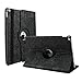 Produktbild elecfan ® Ultra Dünn Leichtgewicht 360 Grad Rotierende PU Leder Hülle Tasche Wasserdicht Case Smart Cover mit Ständer Multi Winkel Betrachtung Anti Kratzer Schutzhülle für 9.7 Zoll iPad 2/3/4 (iPad 2/3/4, Schwarz)
