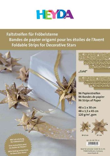 HEYDA Faltpapierstreifen f¸r Frˆbelsterne, gold VE = 1 - 2