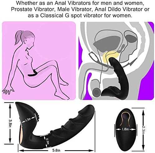 Vibrating Anal Vibrator Prostate Massager Anal Butt Plug P-spot Stimulator, Anal Sex Toys Perineum Massager with Upgraded Remote Control Adult Sex Toys for Men Masturbation Couples