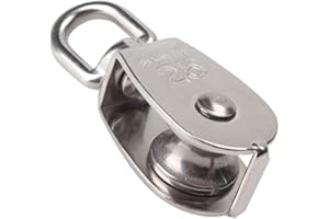 PREAMER Stainless Steel 304 25mm Single-sheaved Pulley Wheel Block and Tackle Chain Lifting Wheel