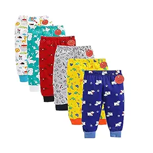 EIO Baby Boys Cotton All Over Print Pyjama Rib Pants (Pack of 6) (Boys Prints, 2-3 Years)