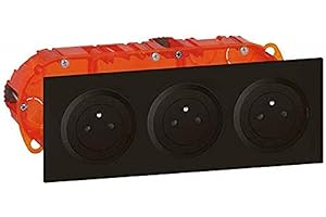 Legrand - Kit triple prise de courant 2P+T Surface dooxie 16A précâblées finition noir