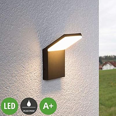Lampenwelt LED Applique Exterieur 'Nevio' (Moderne) en Noir en Aluminium (1 lampe,à A+) de Lampenwelt | Applique Exterieur, Applique Murale Exterieur, Luminaire Exterieur, Lampe Jardin, Eclairage Exterieur
