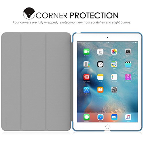 MoKo Hülle für iPad Pro 9.7 – Ultra Lightweight Slim PU Leder Tasche Schutzhülle Schale Smart Shell Case mit Auto Schlaf / Wach Funktion und Standfunktion für Apple iPad Pro 9.7 Zoll Tablet, Blau - 8