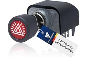 Bemacom Warnblinkschalter 12V Zugschalter Druckschalter Blinker für Traktor, Schlepper & Oldtimer – passend für Hella, IHC, Massey Ferguson