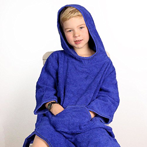 Children'S Baumwolle, Frottee, mit Kapuze, Poncho, Alter 6 bis 7, 100% Baumwolle, Königsblau