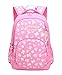 Produktbild Juchen Ranzen Junge Rucksack Wasserdicht Backpack Kinder Printing Schulrucksäcke Marine Blumenmuster Kinder Rucksack Mädchen (Pink)