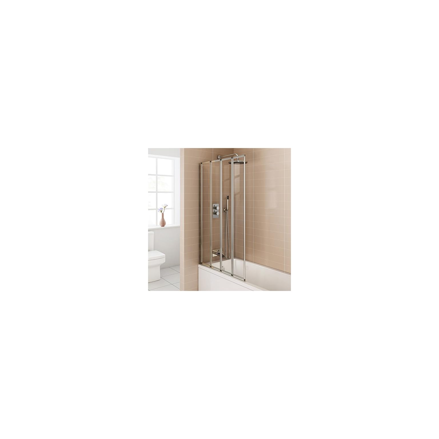 800mm Modern Pivot Folding Bath Shower Glass Screen Reversible Door