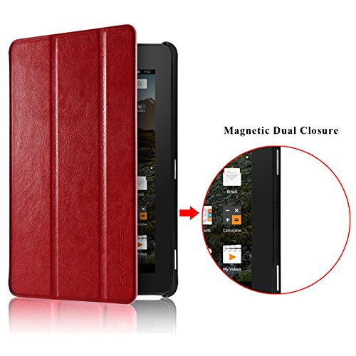 Fire 7 2015 Hülle, Swees Ultra Slim Lightweight Schutzhülle Tasche Shell Case Cover mit Standfunktion für Amazon Fire 7 Zoll (5. Generation – 2015 Modell) Tablet – Rot - 4