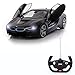 Price comparison product image Spire Tech ST-792 RC Car Bmw i8 Remote Electric Radio Controlled Toy with Working Lights and Opening Doors, Matt Black, 1:14 Scale