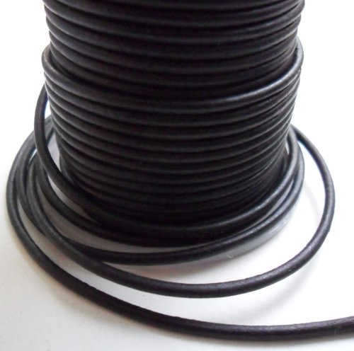 AURORIS - 5m Lederband rund - Ø 2mm - matt-schwarz