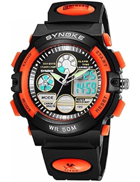 Jungen und mädchen Multifunktionale elektronische uhren,Tiefe von 50m wasserdicht Leuchtend Dual-display Kalender...