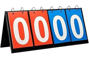 BANZIAJU scoreboardPortable Scoreboard, 4 Digit Portable Flip Number Scoreboard Sports Scoreboard Score Counter For Table Tennis Basketball