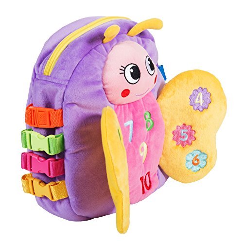 BUCKLE TOY "Blossom" Butterfly Backpack - Toddler Early Learning Basic Life Skills Children's Plush BUCKLE TOY "Blossom" Butterfly Backpack - Toddler Early Learning Basic Life Skills Children's Plush