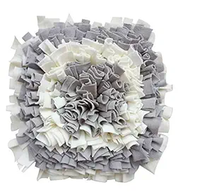 LIVEKEY Pet Snuffle Mat, Nosework Blanket Dog Training Mats Dog Feeding Mat Pet Activity Mat, Nosework Blanket Dog Training Mats Dog Feeding Mat Pet Activity Mat (Gray&White)