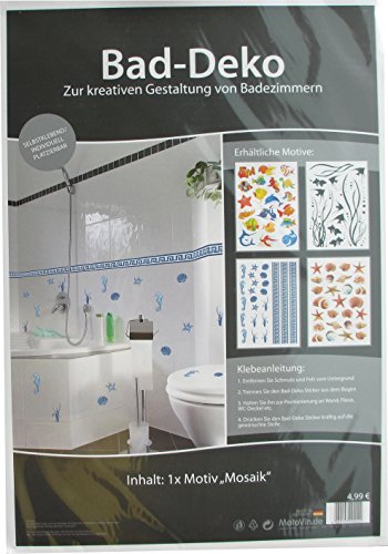 BAD-DEKO / Fliesendeko / Wandtattoo / Bordüre „MOSAIK“ maritim 23teilig - 2