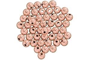 BEADS JAR Plain 3mm Round Metal Spacer Bead Rose Gold Plated PK50