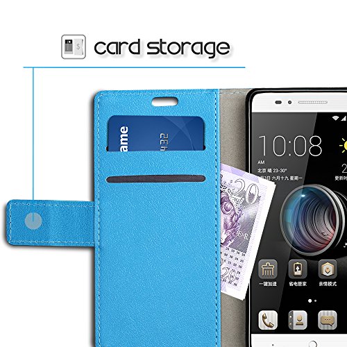 Funda ZTE Blade A610 SLEO Cartera Carcasa Piel PU Suave Flip Folio Caja Super Delgado  Estilo Libro Soporte Plegable y Cierre Magn  tico  para ZTE Blade A610 - Azul