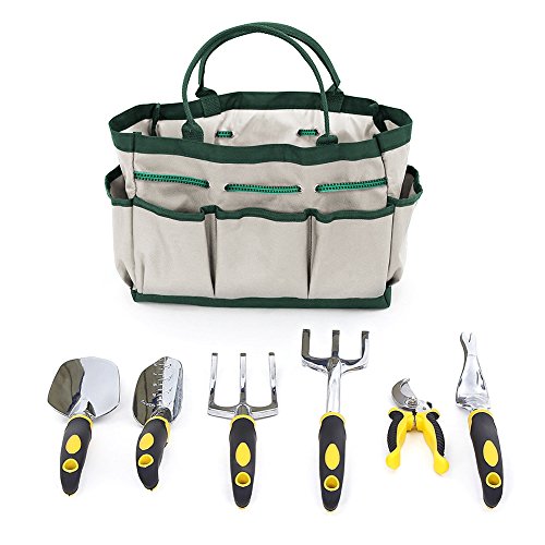Yunhigh 6 PCS Garden Tools Set with Storage Bag Stainless Steel Gardening Hand Tool Set for Gardener Yunhigh 6 PCS Garden Tools Set with Storage Bag Stainless Steel Gardening Hand Tool Set for Gardener