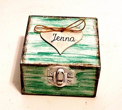 Wooden Box, Green Ring Box, Birthday Ring Box, Custom Wedding Box, Valentine Box, Green Wooden Box, Art Box