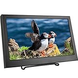 10,1 Pouces Moniteur Portable d'écran de résolution Full HD 1366 * 768 avec HDMI, VGA, connecteur d'alimentation DC12V Compatible avec la caméra de vidéosurveillance, PS3 PS4 Xbox360, PC, Kenowa