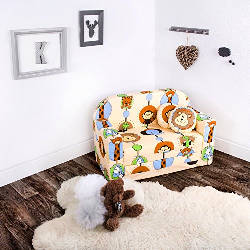 LULANDO Classic Kindersofa Kindercouch Kindersessel Sofa Bettfunktion