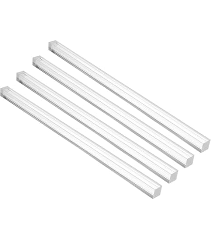QUARKZMAN 10 Stück Acryl Stäbe 5x300mm - Transparente Quadratstäbe Für Modellbau