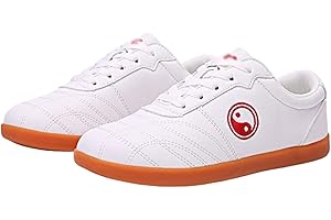 LUMINESCENTDREAM Tai Chi Shoes Chinese Traditional Kung Fu Martial Arts Shoes,Non Slip Leather Breathable Sports Shoes,Exercises Casual Sports Shoes for Men and Women White