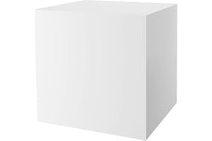 DECORATIVO Dekosäule Weiß Lackiertes MDF - Blumensäule für Wohnzimmer - Blumenständer - Podest Deko für Figuren - Pflanzenständer - Deko Wohnzimmer - Sockel (30x30x30 cm)