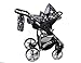 ALLIVIO, 3-in-1 Travel System with Baby Pram, Car Seat, Pushchair & Accessories, Black & Flowers