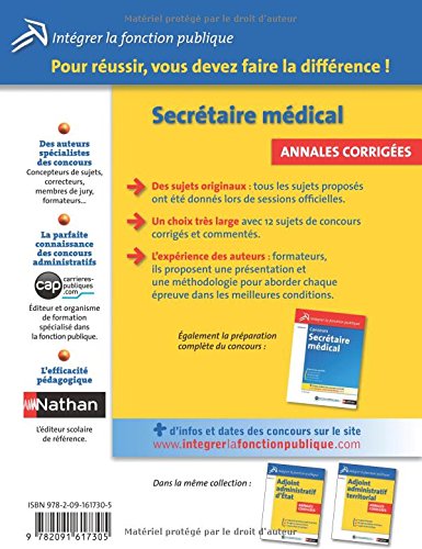 Book's Cover of Secrétaire médical - Annales corrigées