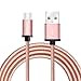 Produktbild Delippo® USB Type C Kabel Ummanteltes Ladekabel Metall mit Reversiblem Stecker für Neue Macbook 12 inch, ChromeBook Pixel, Nokia N1 Tablet, Nexus 5X, Nexus 6P, OnePlus 2 u.a. Type C Geräte 4.9ft/1.5m (Pink)