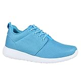  Stiefelparadies Damen Schuhe Sportschuhe Trendfarben Runners Sneakers Laufschuhe 155801 Hellblau Weiss 38 Flandell