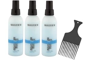 GIESEKE Selective Artistic Hair Due Phasette 150ml Restrukturierungs-Spray für Katikula und Kapillarfiber (3 Stück) + Afro Kamm