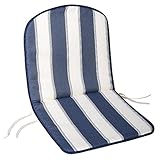 Medidas: 80x42 cm. Saturnia 8097510 8097510-Cojín para Silla monoblock Respaldo bajo, 80 x 42 x 2 cm, Color Blanco, Azul, 42x42x4 cm