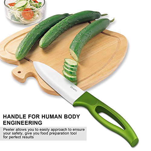 Top Qualität Köche Keramik Messer ein Set + Sicherheit elastikfutterale für geschnittenes Obst Gemüse & Fleisch sehr hot Sales Schablone Kochen jetzt kaufen. - 6