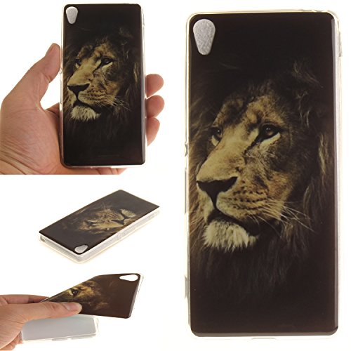 Sony XA Hülle, Xperia XA Hülle Case, Cozy Hut Sony Xperia XA Hülle TPU Case Schutzhülle Silikon Crystal Clear Case Sony Xperia XA (5 Zoll) Hülle Case Cover Ultra-Transparente Flexible TPU Bumper Handy Tasche Case Cover Etui Hülle mit Anti-Rutsch Kratzfest - Löwe