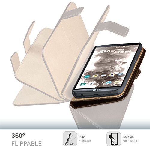 Bolso OneFlow para funda LG Google Nexus 4 Cubierta con tarjetero   Estuche Flip Case Funda m  vil plegable   Bolso m  vil funda protectora accesorios m  vil protecci  n paragolpes en Marrone