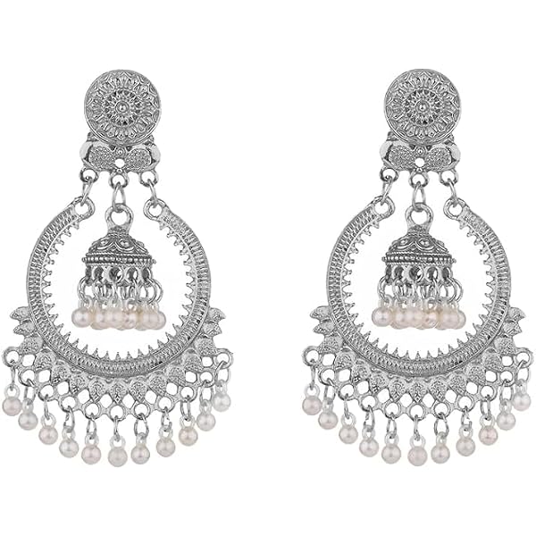 Boucles D'oreilles Ethniques Orientales Avec Pampilles - Crochets En Argent 925, Neuves