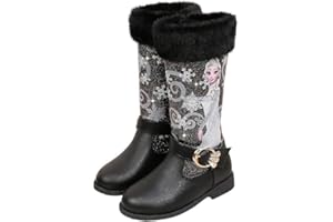 FStory&Winyee Niñas Niños ELSA Botas Princesa Zapatos de invierno niñas de tobillo de goma Reina de Hielo para Navidad Cumpleaños Nieve Kindergarten Fiestas Carnaval Halloween Fiesta Ocio