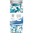 SIXPLUS Noise Cancelling Earplugs for Sleep - 60 Pairs, 38dB Ear Plugs for Sleeping, Snoring, Shooting, Mowing Loud Sound Reduction- Light BlueWhite