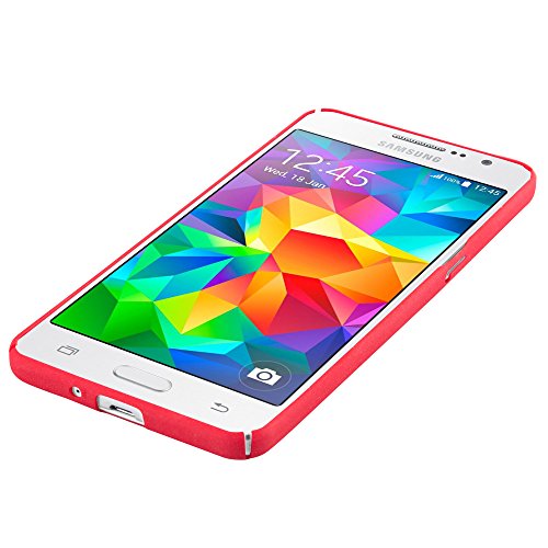 Samsung Galaxy GRAND PRIME Funda Super Delgada de Pl  stico Duro en FROSTY ROJO de Cadorabo  Dise  o FROSTY      Cubierta Protectora Ligera con Antichoque y Resistente al Rayado para Tel  fono M  vil     Protecci  n Carcasa Case Cover