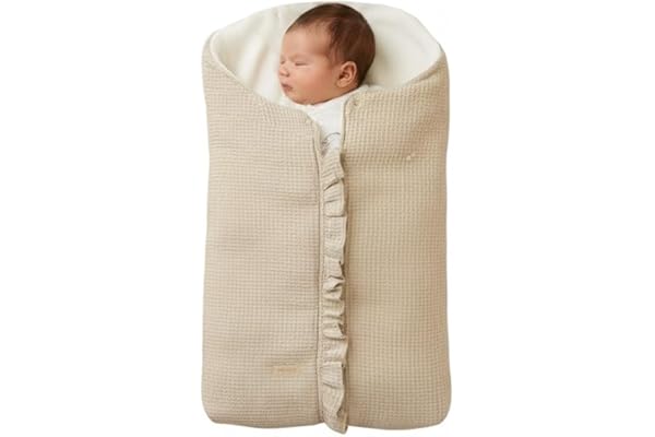 Cosamui Arrullo o Saco para Capazo Universal Bebé - Cálido y Suave, Ideal para Invierno y Entretiempo, Compatible - Jané - Inglesina -Bugaboo -Maxi Cosi (Waffle Beige, 0-18 Meses, Invierno)