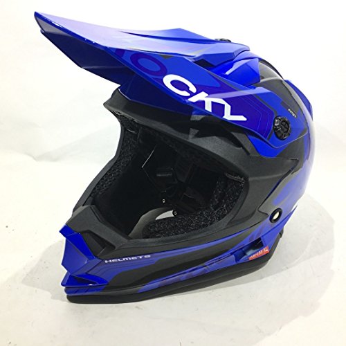New Kids MX Helmets - 3GO XK188 ROCKY Junior Motorcycle Off Road Motorbike Cub Motocross Enduro ATV Quad Scooter Kart Racing Helmets - Blue - M