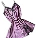 Produktbild TianWlio Dessous Mode Damen Pyjamas Unterwäsche Unterhosen Unterröcke Negligees Weihnachten Hosenträger Nachthemd V-Ausschnitt Pyjamas aus Seidensatin Lila XL