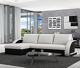 Muebles Bonitos - Sofá cama Kyra con chaise longue universal negro con blanco