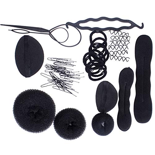 ZeWoo 8 Tipi di Hair Styling Tool - Mix Accessori Set per Capelli Donne Ragazze Bellezza, Utensili Clip di Capelli, Rilievi, Capelli Pins, Pastiglie, Schiuma, Sponge, Ciambella